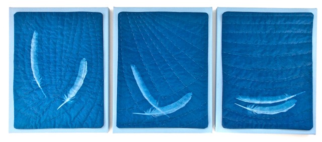 Floating in Blue triptych